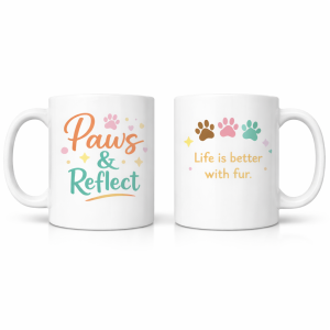 Paws & Reflect – Pet Lover Coffee Mug |11oz & 15oz Double-Sided Ceramic Mug